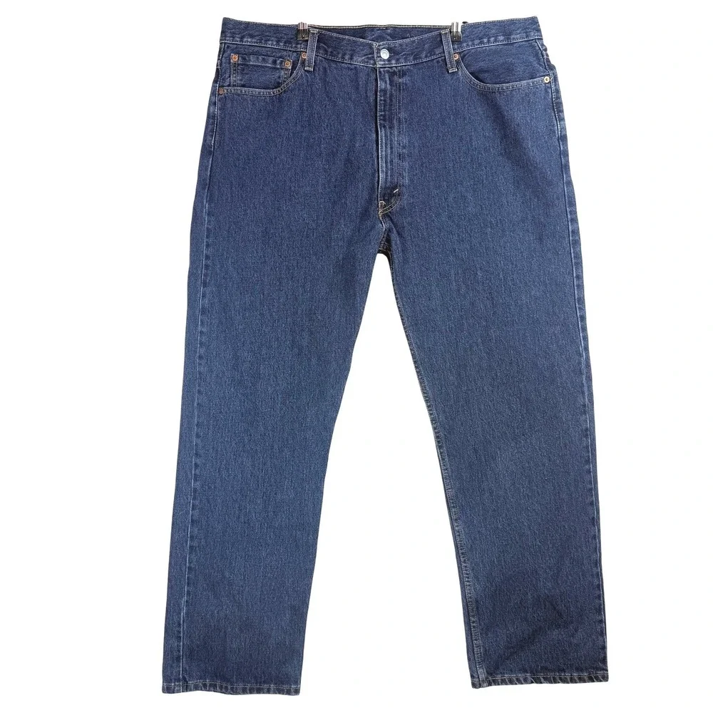 Levi Strauss 505 Mens Dark Wash Straight‎ Fit Denim Jeans Size 42x32